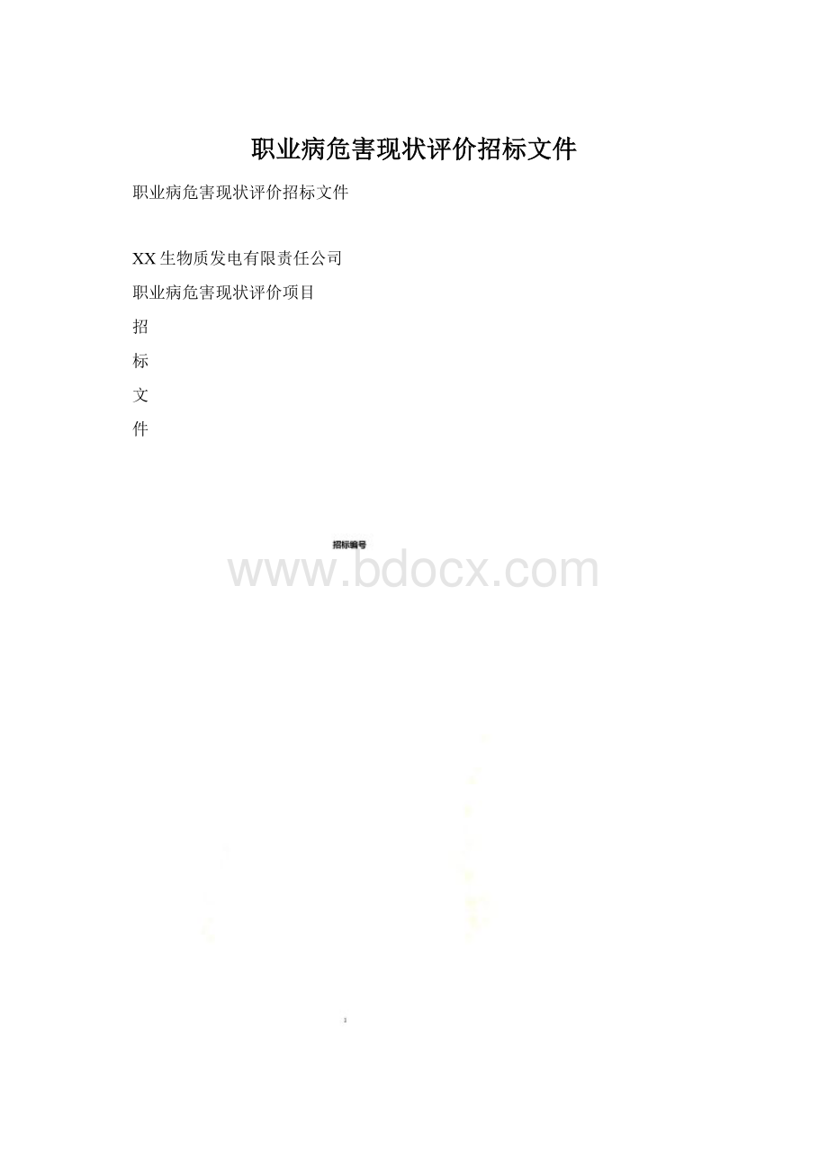 职业病危害现状评价招标文件.docx