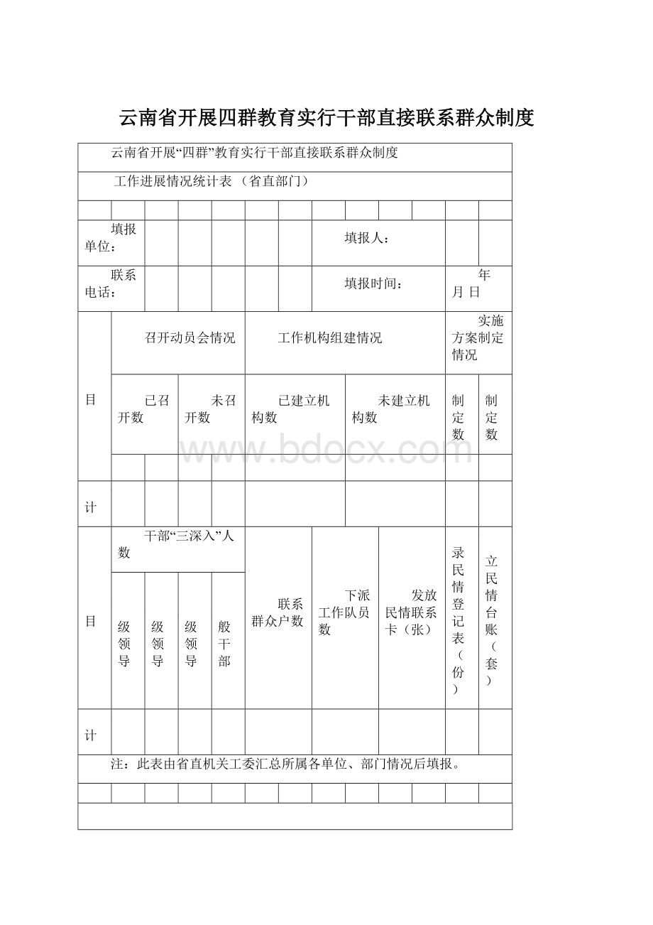 云南省开展四群教育实行干部直接联系群众制度.docx_第1页