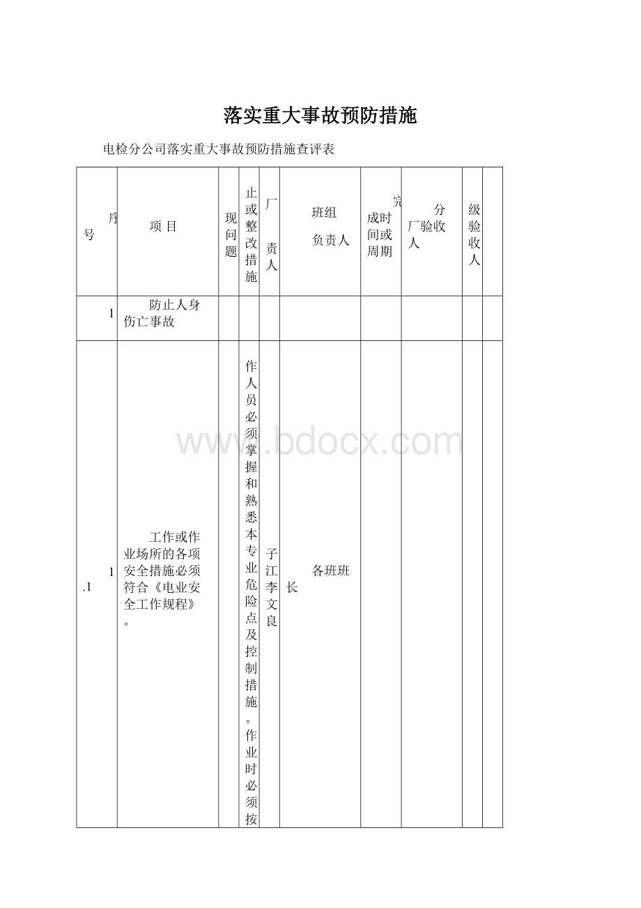 落实重大事故预防措施Word格式文档下载.docx