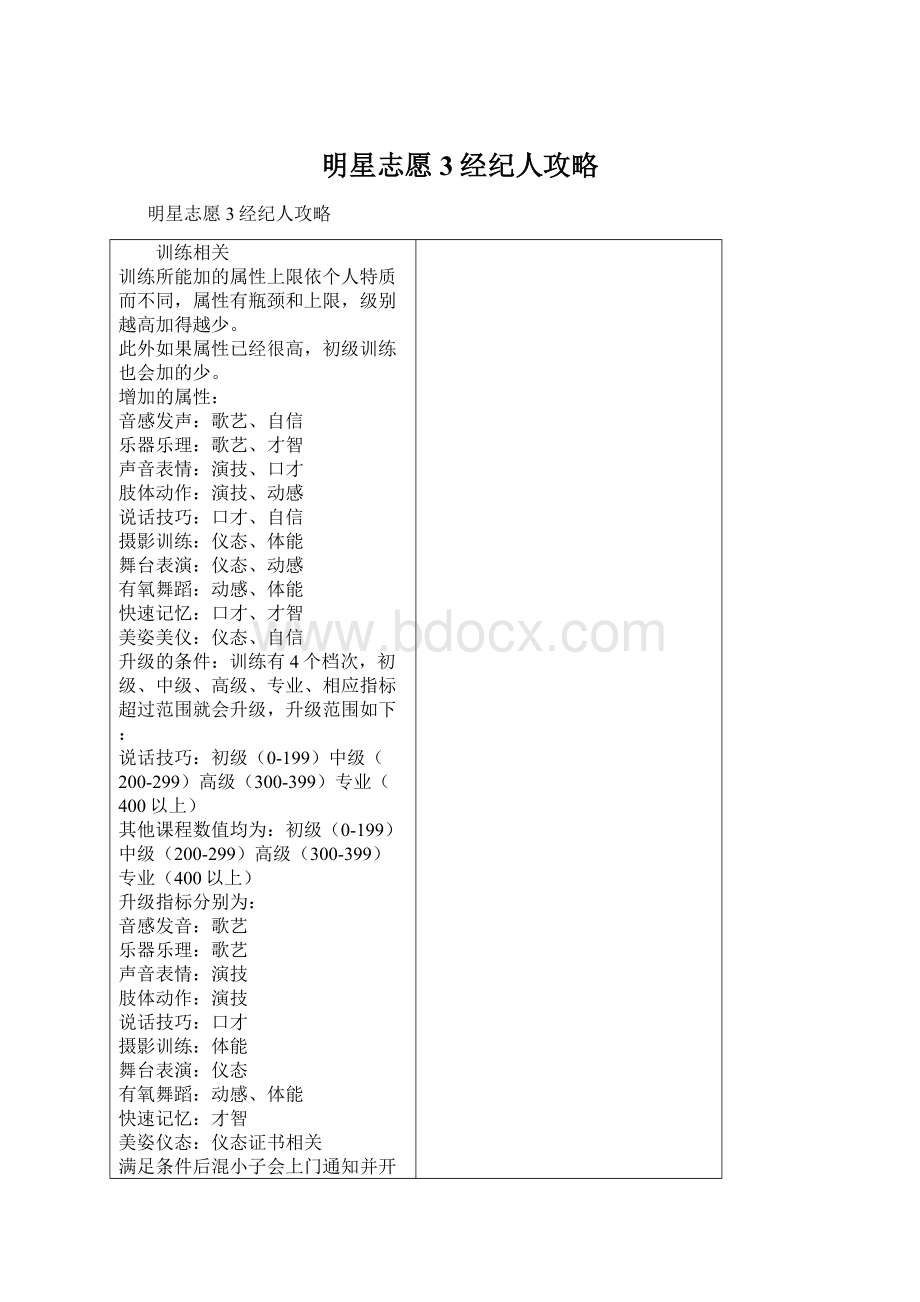 明星志愿3经纪人攻略Word格式.docx