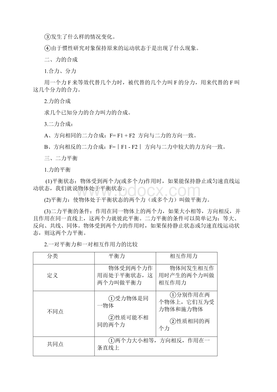 八年级物理下册复习提纲沪科版Word格式.docx_第2页