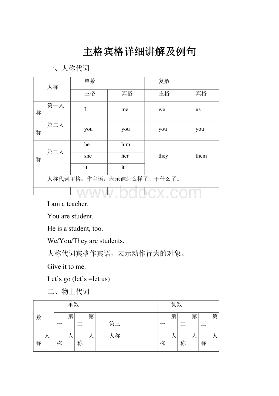 主格宾格详细讲解及例句文档格式.docx