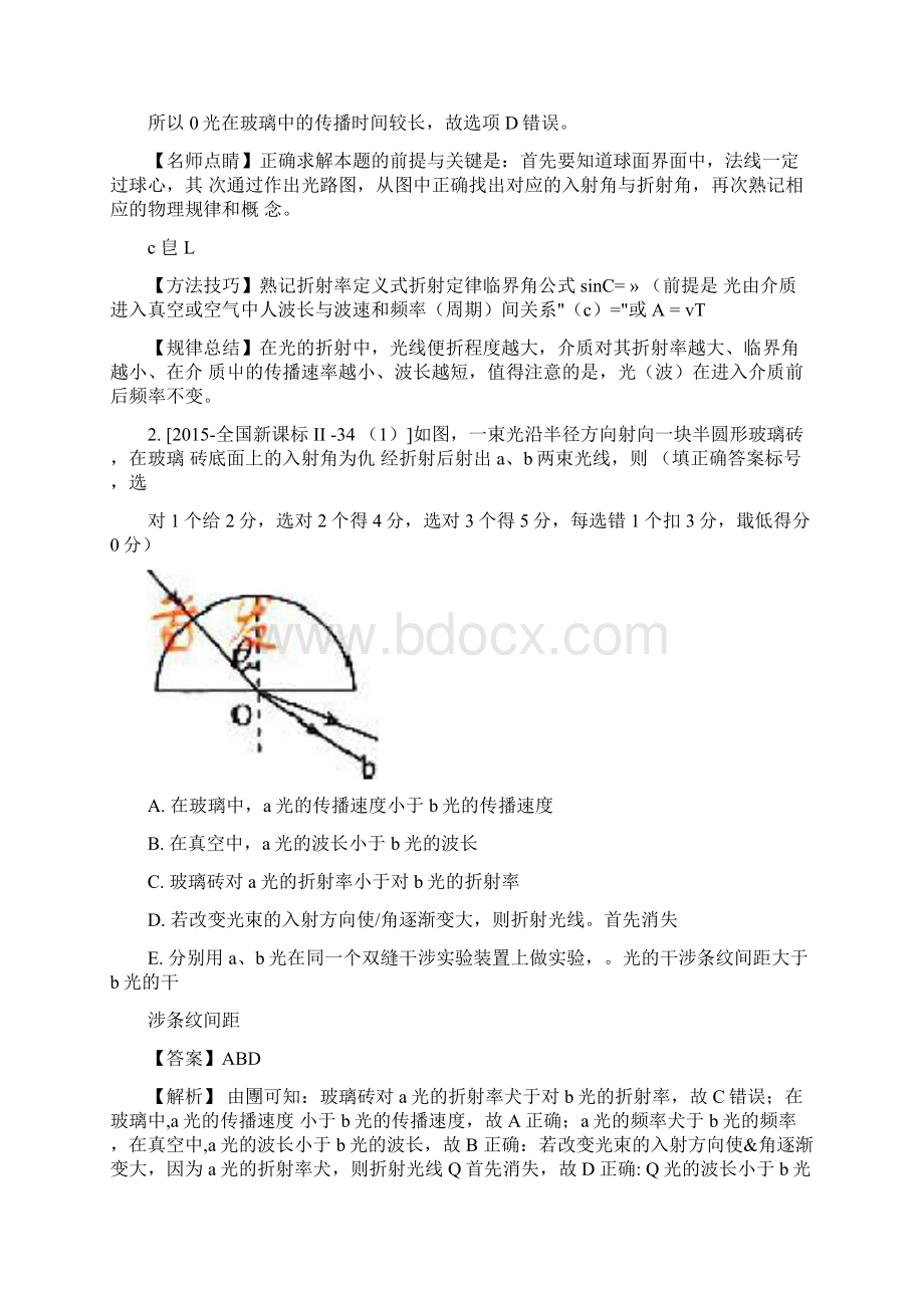 专题16光学电磁波相对论练高考物理二轮复习讲练测解析版doc.docx_第2页