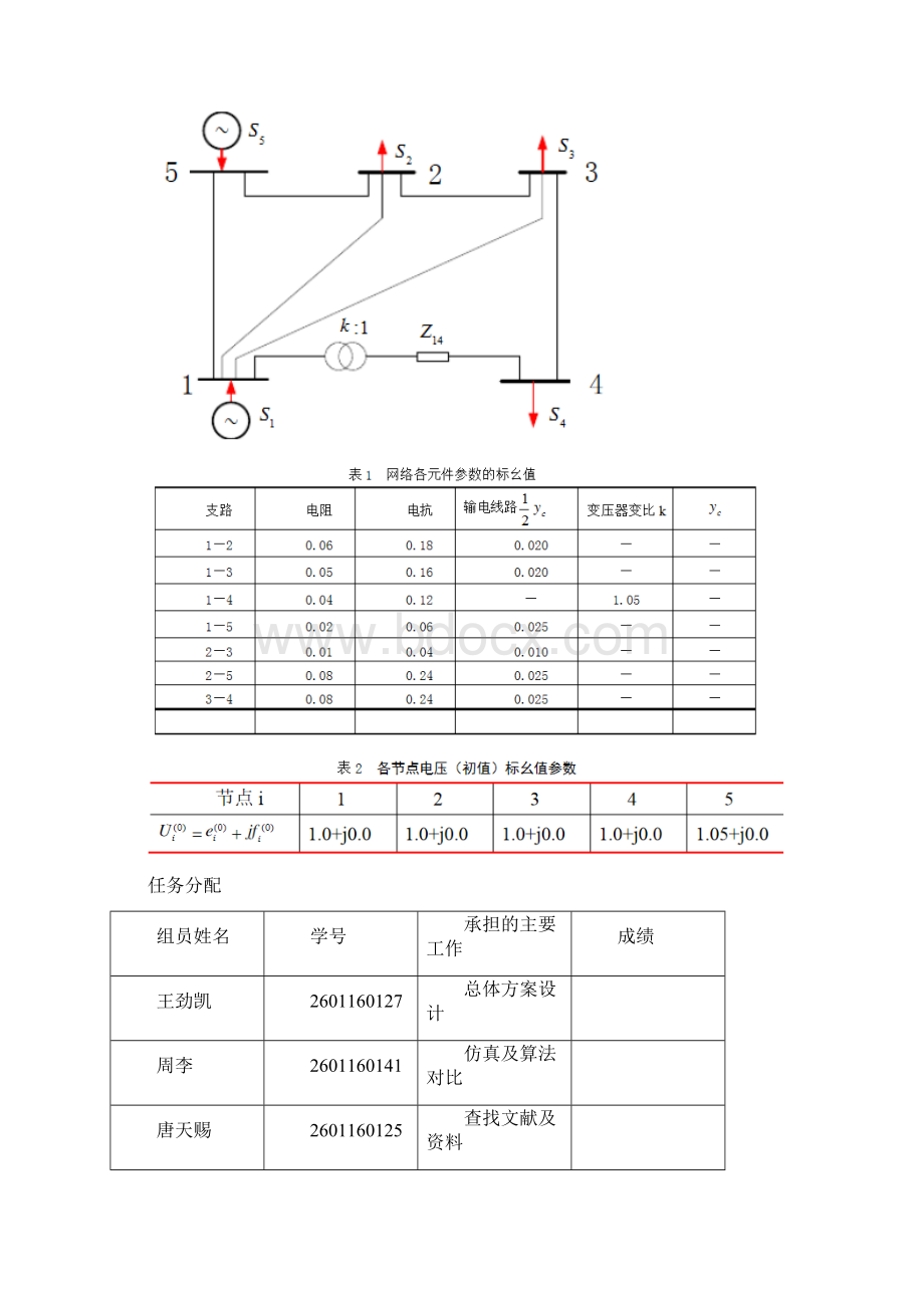 电力系统分析课程设计五节点潮流计算.docx_第2页