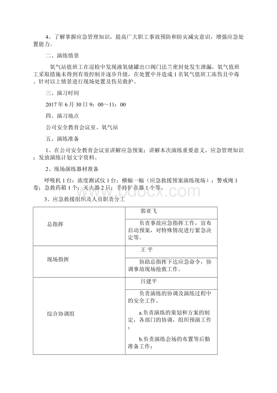 液氧泄漏应急演练方案.docx_第2页