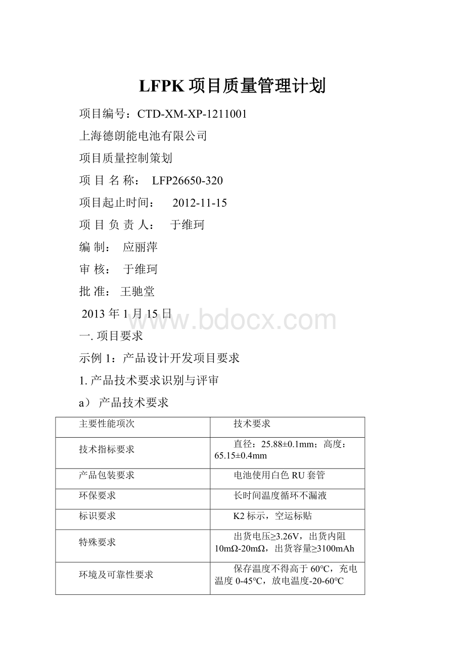 LFPK项目质量管理计划.docx