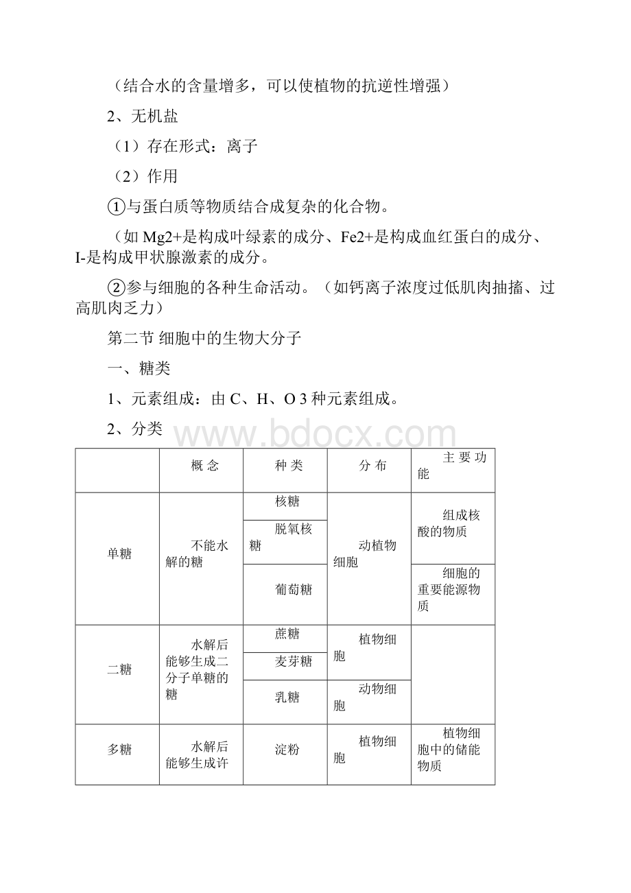 高中生物必修1至3复习提纲免费内容太全了.docx_第2页