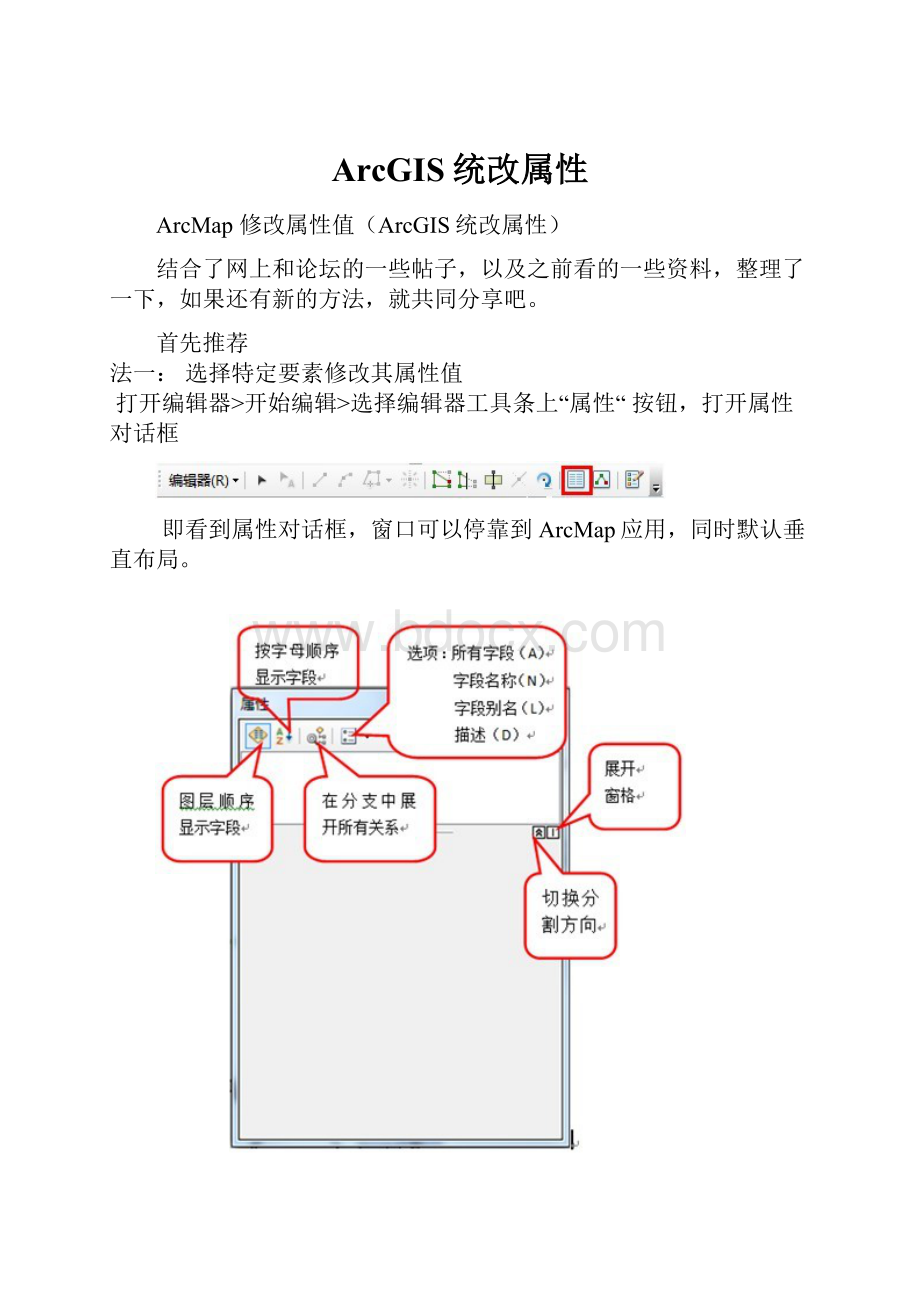 ArcGIS统改属性.docx