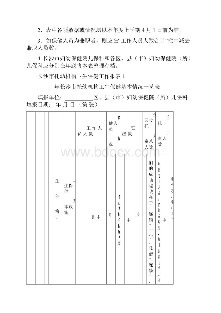 长沙市托幼机构卫生保健工作报表1电子版汇编.docx_第2页