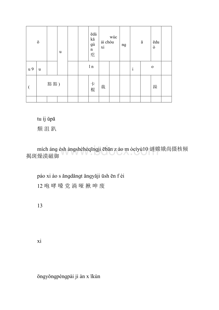 秋季新版语文教材六年级上册生字表词语表带拼音.docx_第2页