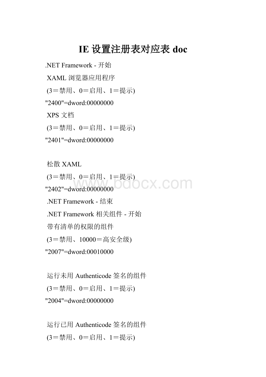 IE设置注册表对应表doc.docx_第1页