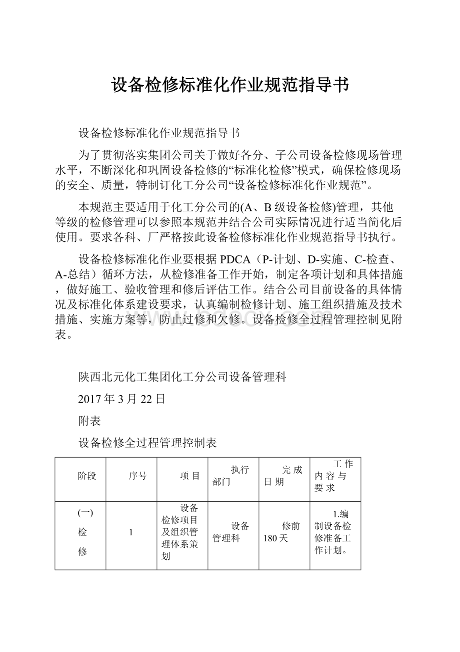 设备检修标准化作业规范指导书.docx