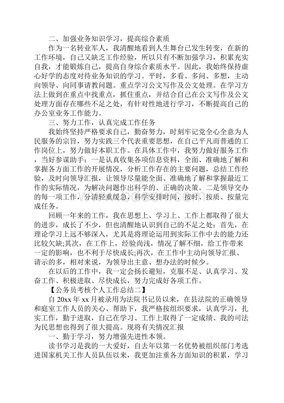 新版公务员考核个人工作总结.docx_第2页