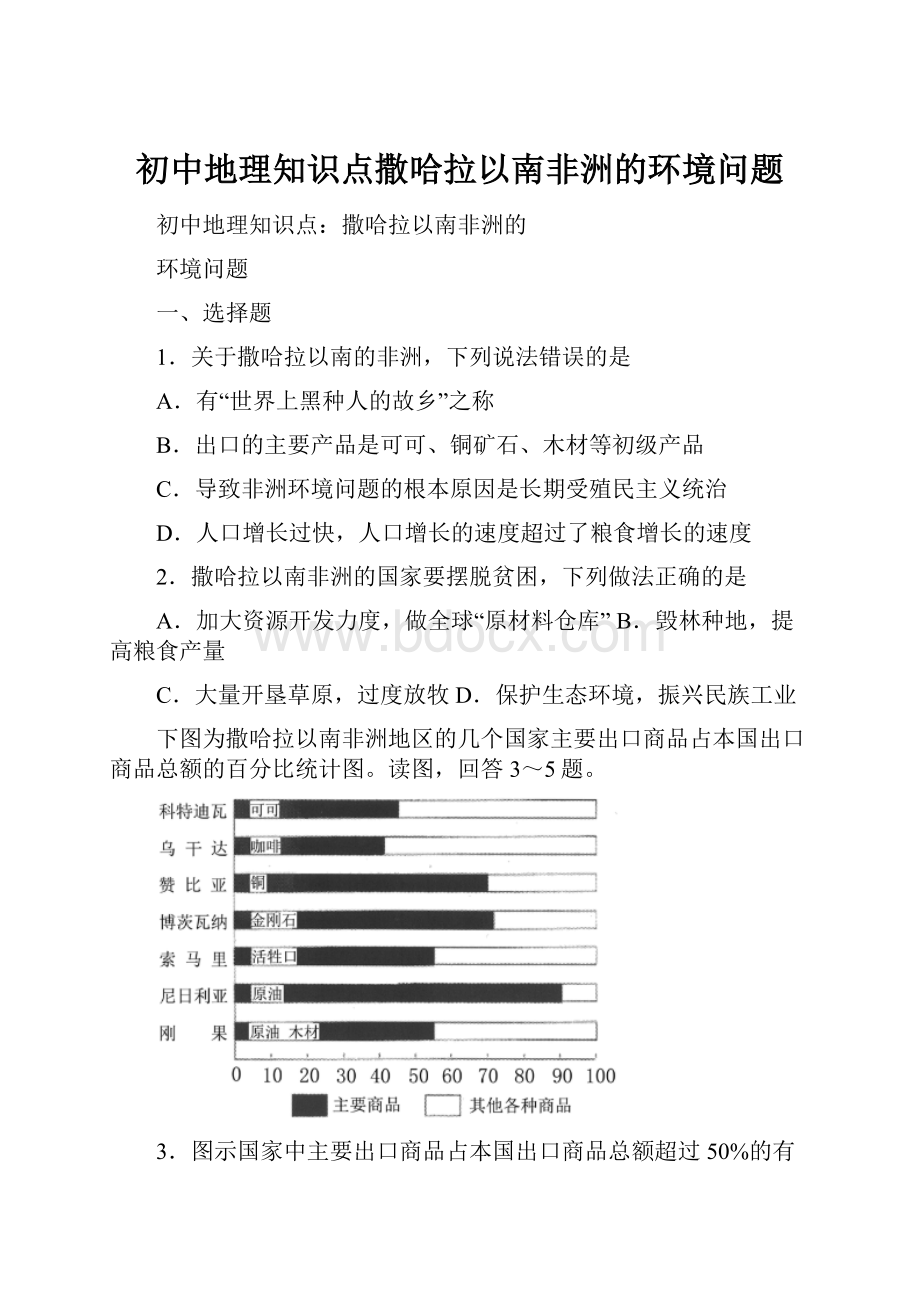 初中地理知识点撒哈拉以南非洲的环境问题.docx_第1页