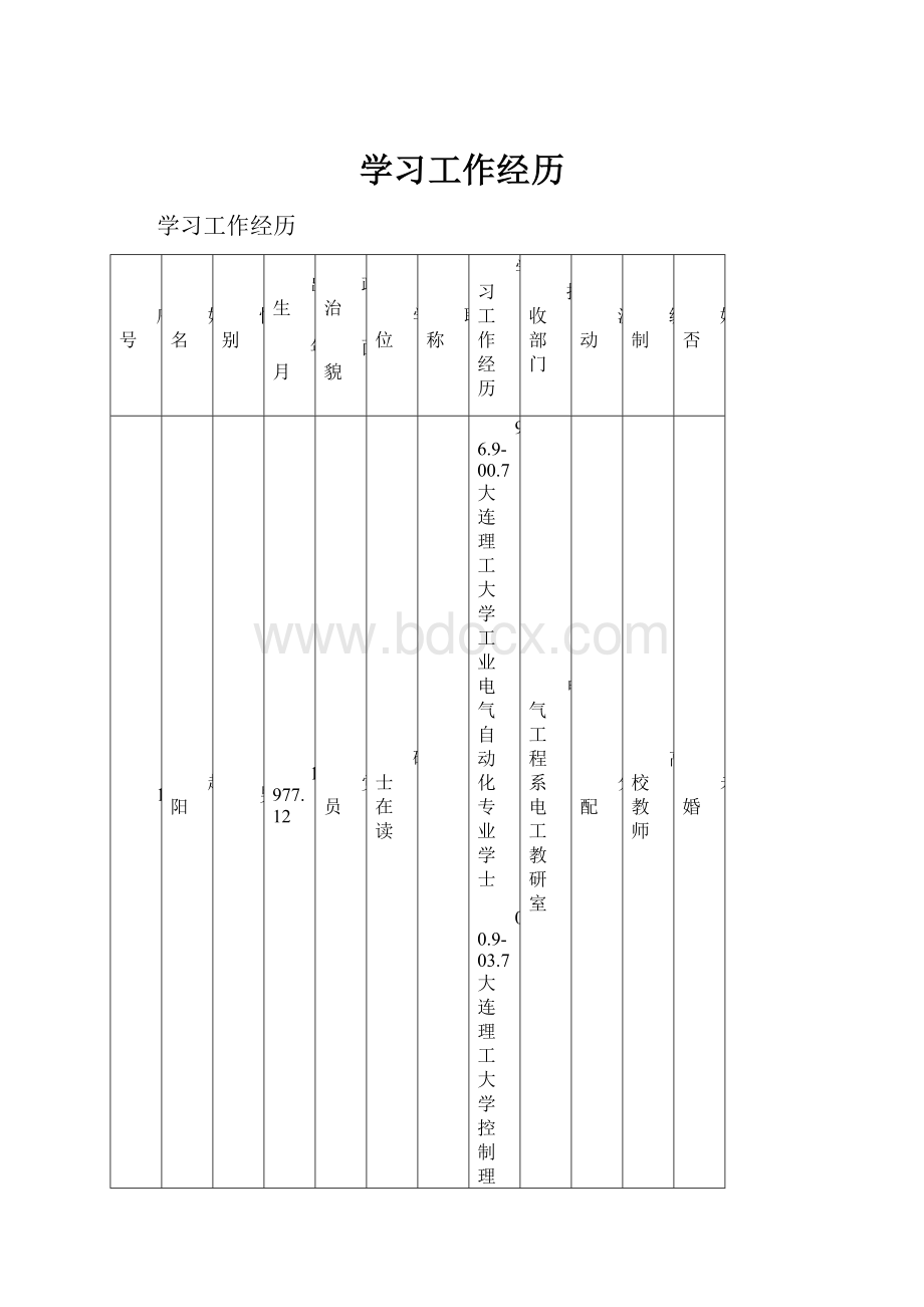 学习工作经历.docx_第1页