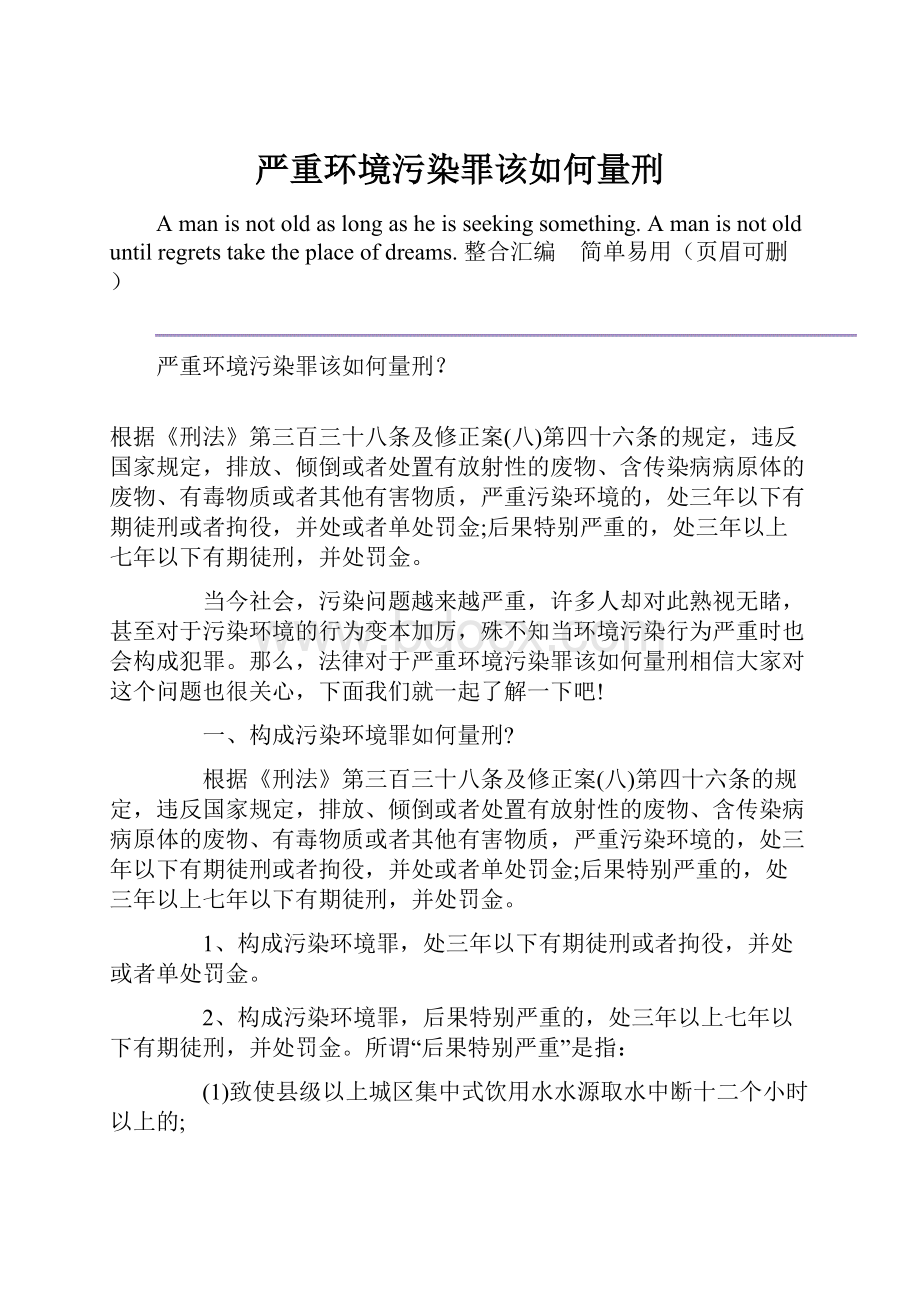 严重环境污染罪该如何量刑.docx