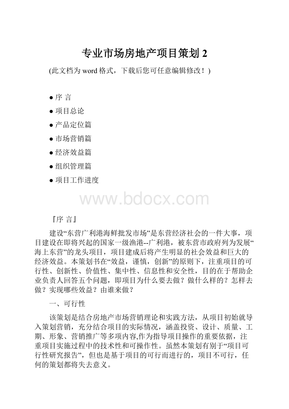 专业市场房地产项目策划2.docx_第1页