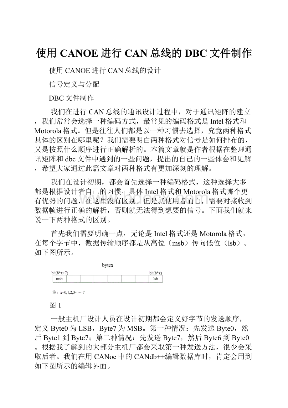 使用CANOE进行CAN总线的DBC文件制作.docx_第1页