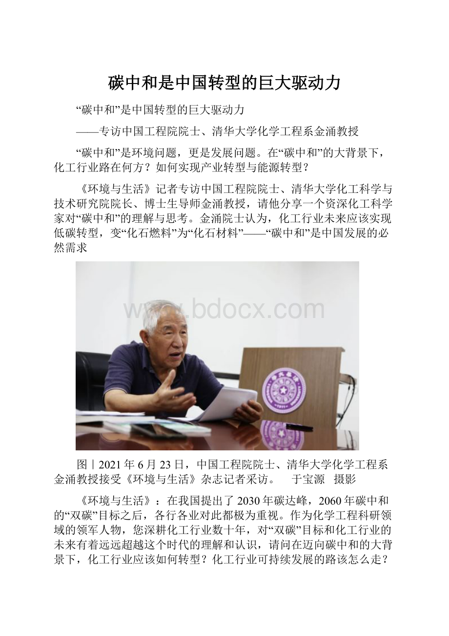 碳中和是中国转型的巨大驱动力.docx