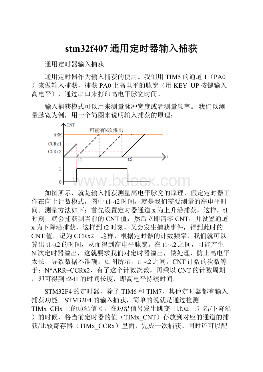 stm32f407通用定时器输入捕获.docx