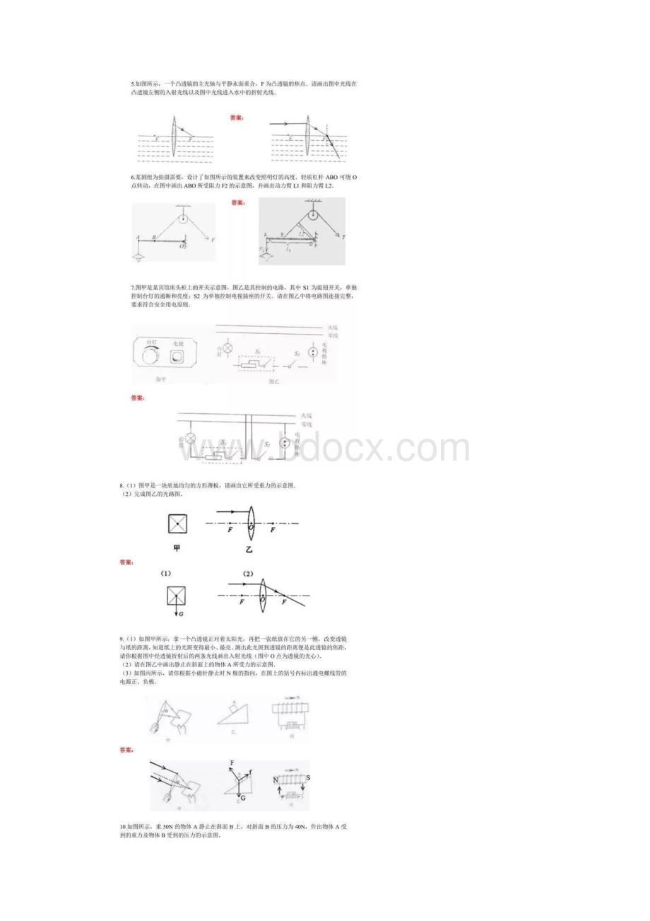 初中物理作图题集萃附答案.docx_第2页