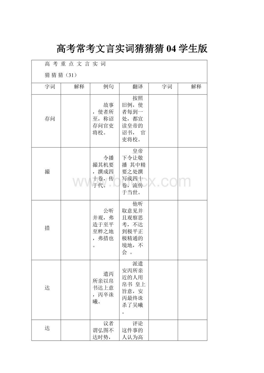 高考常考文言实词猜猜猜04学生版.docx