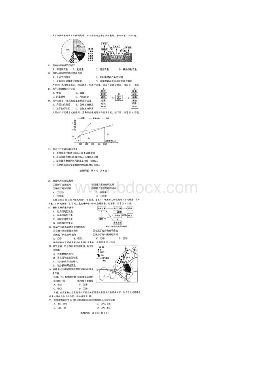 山东省普通高中学业水平考试地理试题及答案高清扫描.docx_第3页