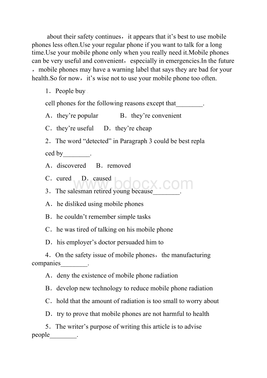 高中英语 Module5 Cloning阅读训练4外研版选修6.docx_第2页