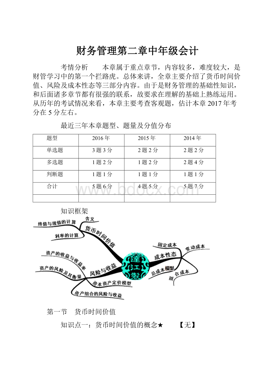 财务管理第二章中年级会计.docx