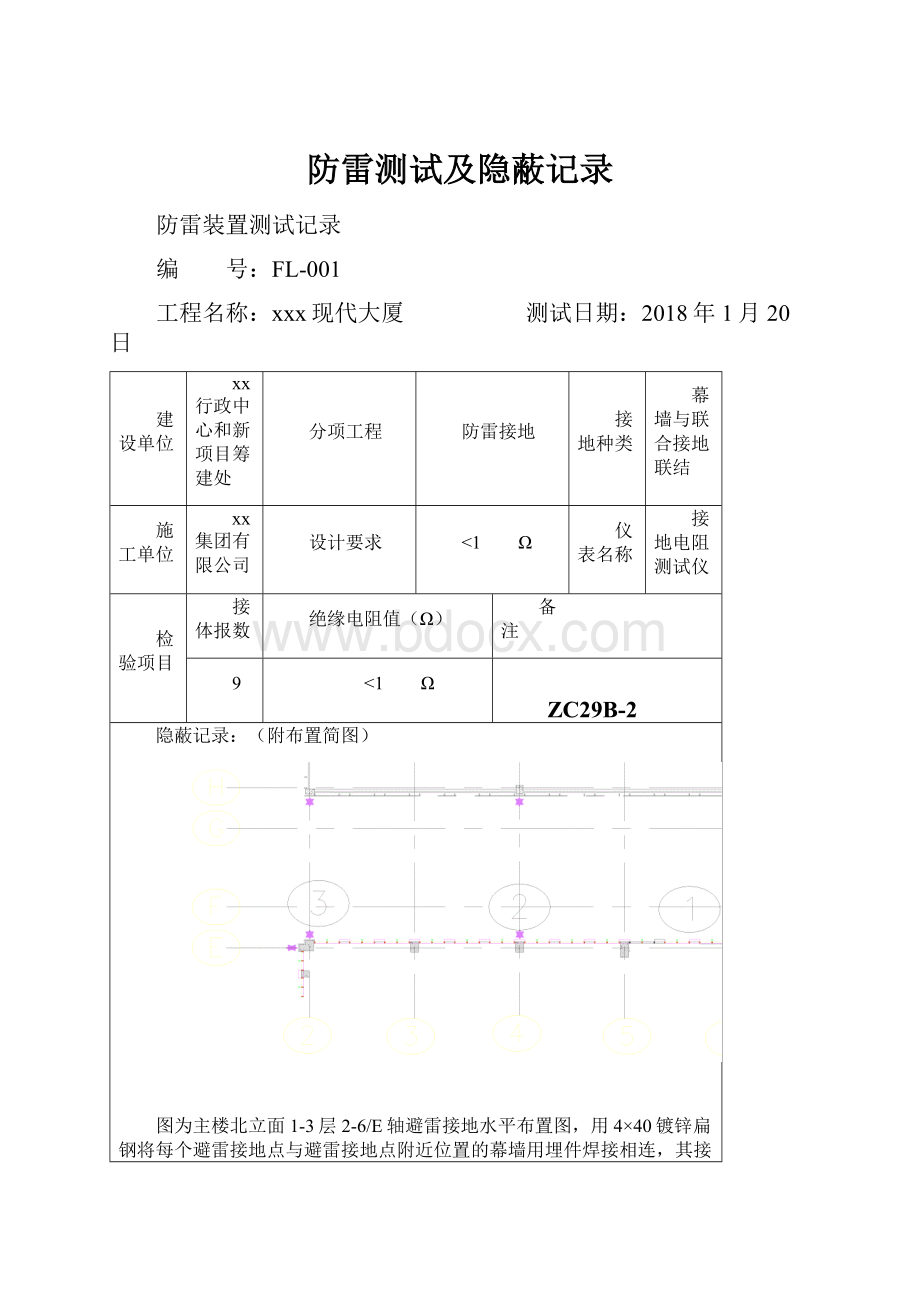 防雷测试及隐蔽记录.docx