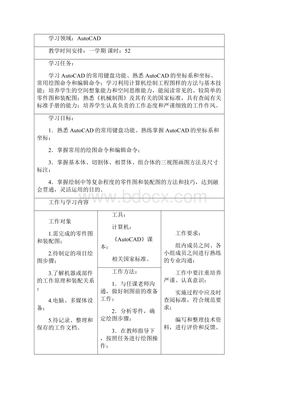 《AutoCAD》课程标准 2.docx_第3页