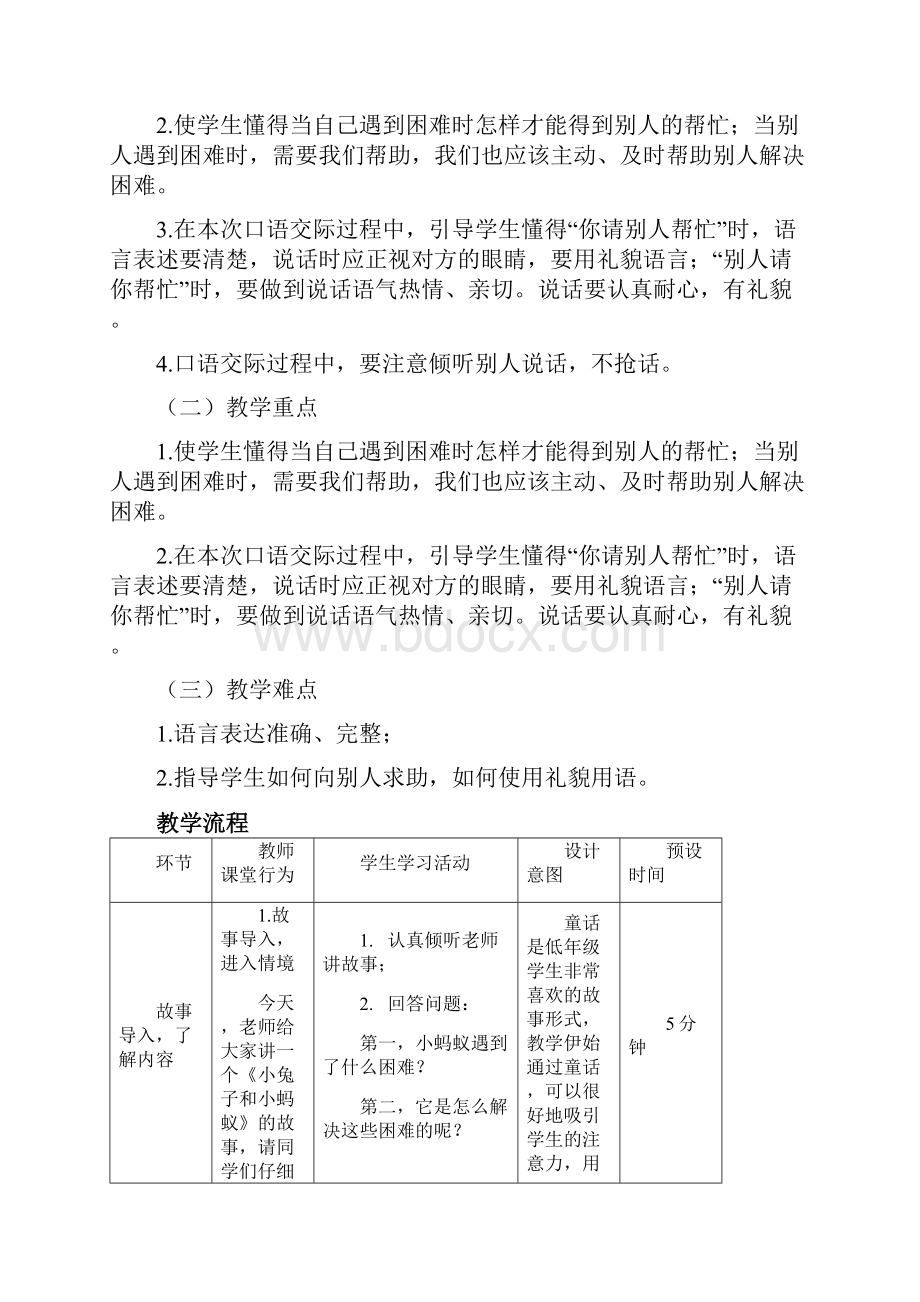 推荐人教部编版一年级语文下册第三单元《口语交际啊请你帮个忙》教学设计.docx_第2页