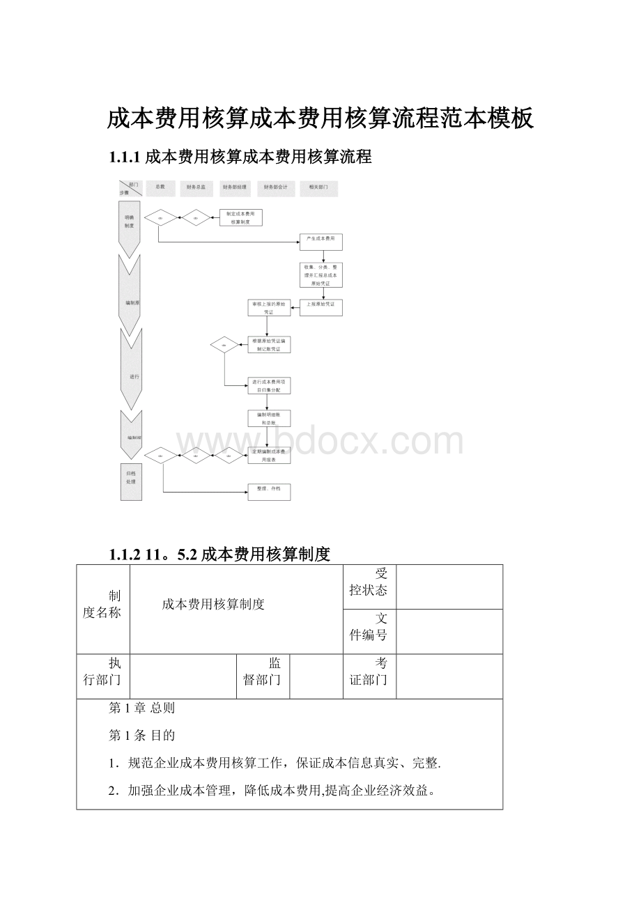 成本费用核算成本费用核算流程范本模板.docx_第1页