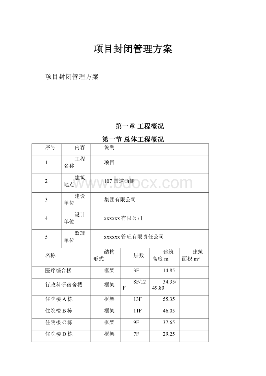 项目封闭管理方案.docx