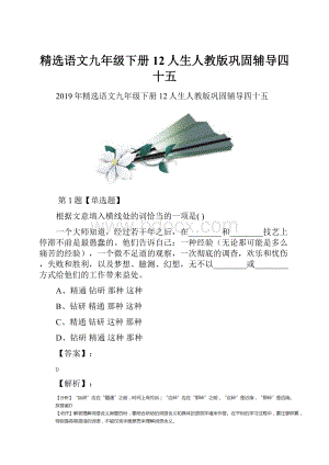 精选语文九年级下册12人生人教版巩固辅导四十五.docx