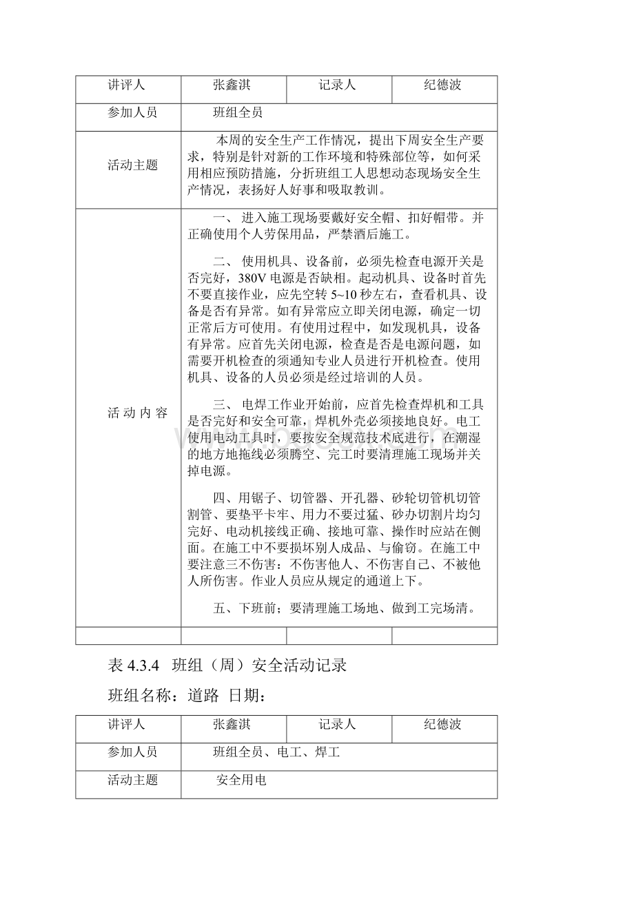 班组周安全活动记录.docx_第2页