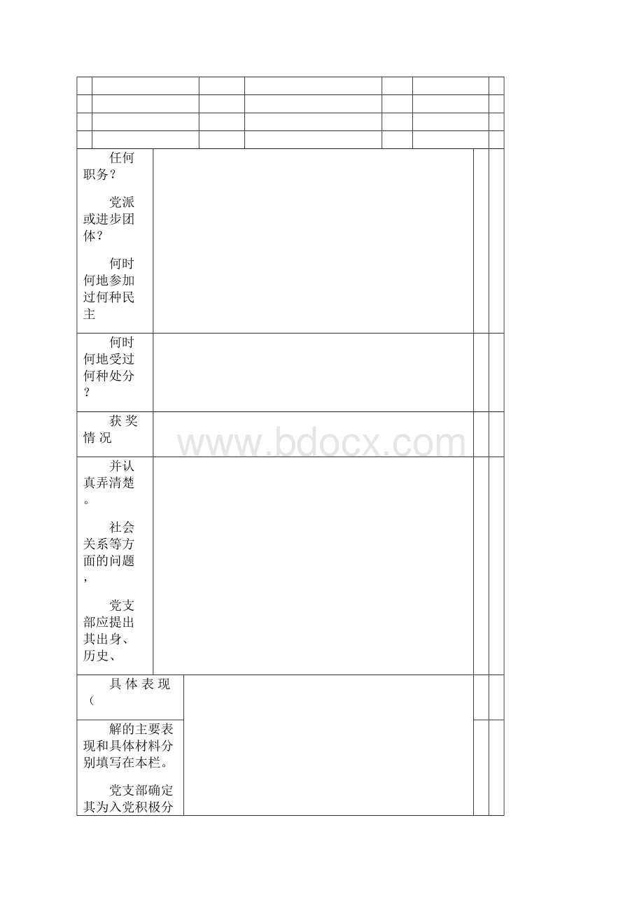 入党积极分子考察登记表样本空表.docx_第3页