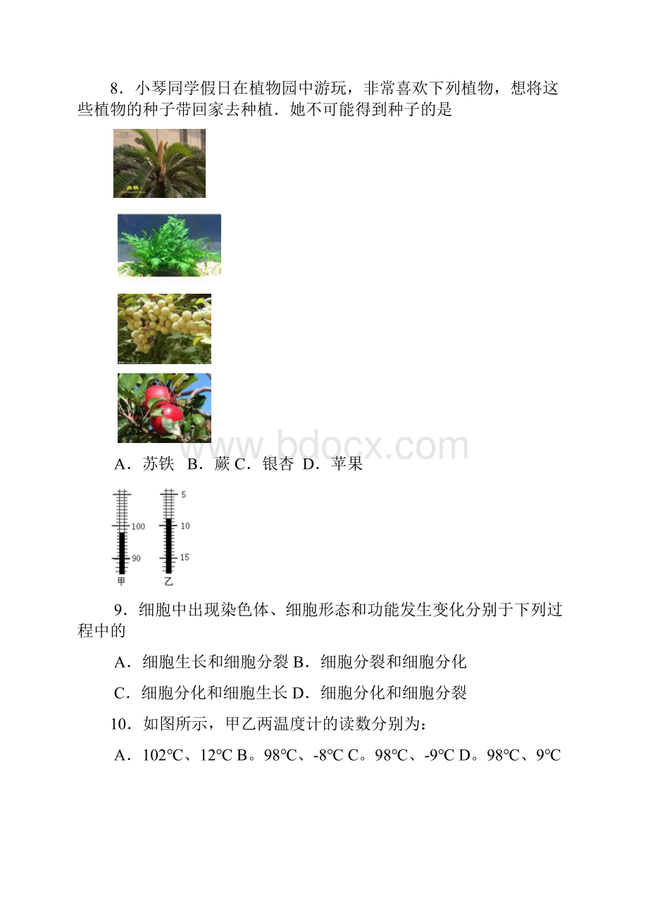 浙江省定海五中七年级科学上学期期中试题浙教版.docx_第3页