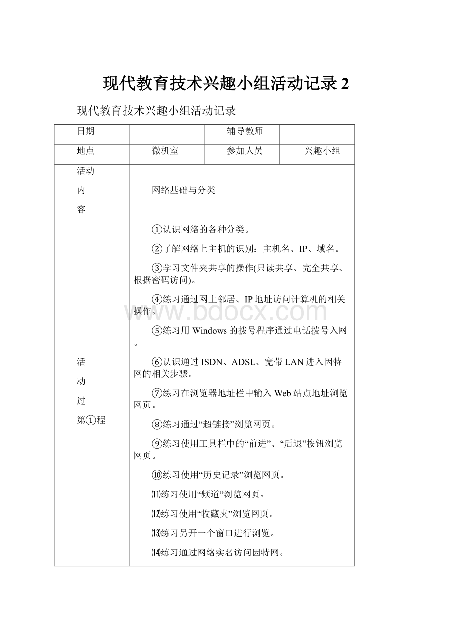 现代教育技术兴趣小组活动记录2.docx