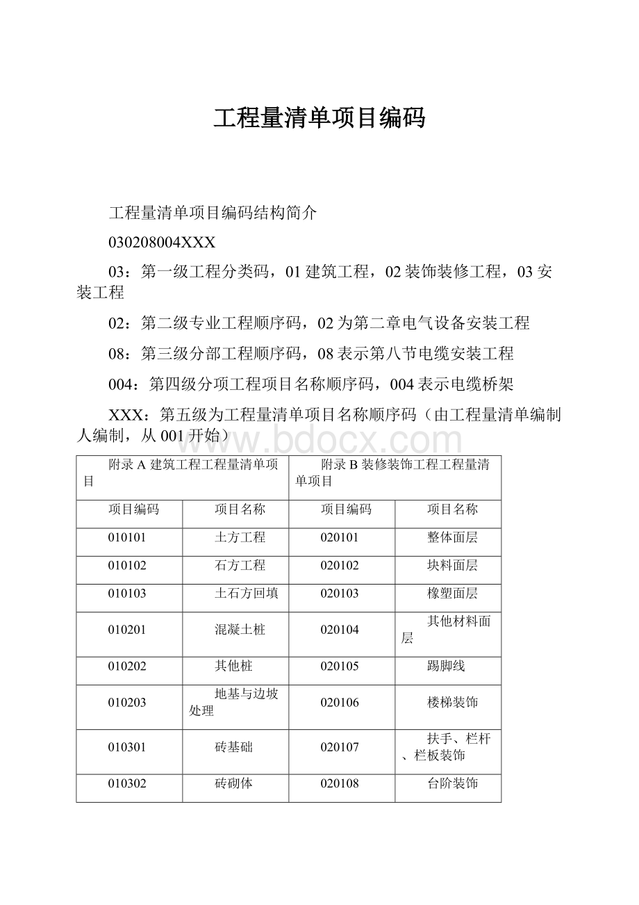 工程量清单项目编码.docx_第1页