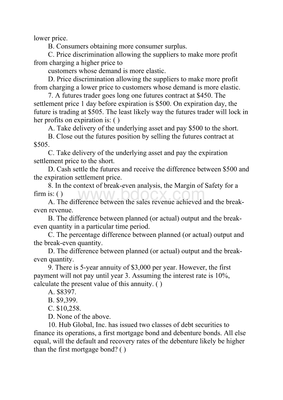 金融英语证书考试FECT模拟试题及答案5.docx_第2页