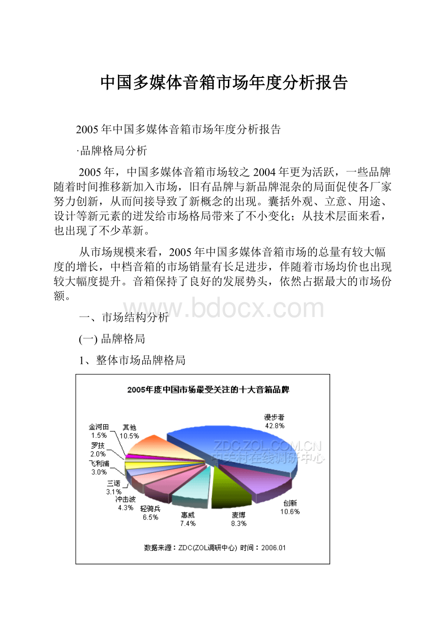 中国多媒体音箱市场年度分析报告.docx_第1页