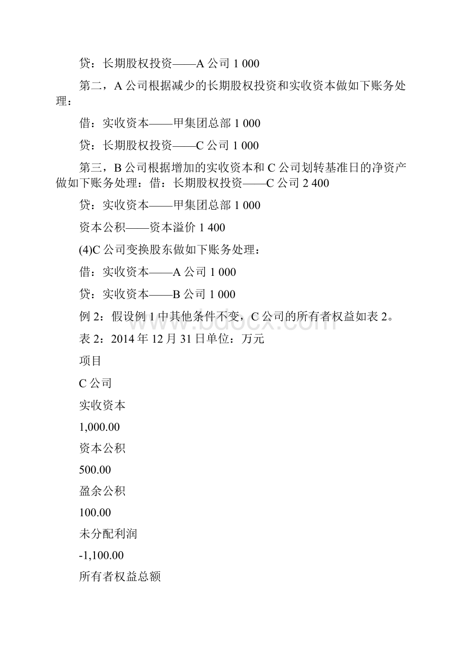 同一控制下的关联企业之间无偿划转股权或资产的会计与税务处理.docx_第3页