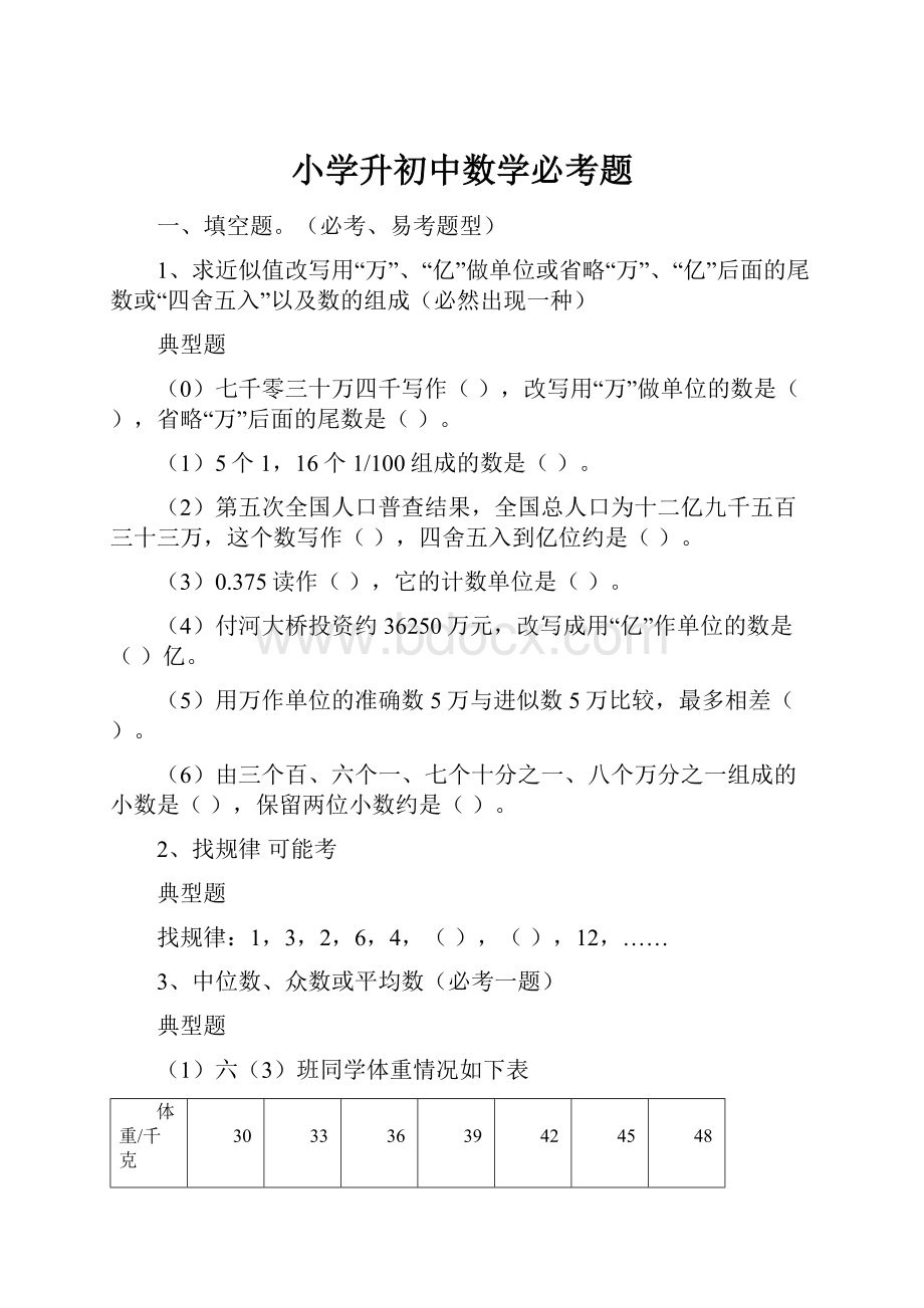 小学升初中数学必考题.docx_第1页