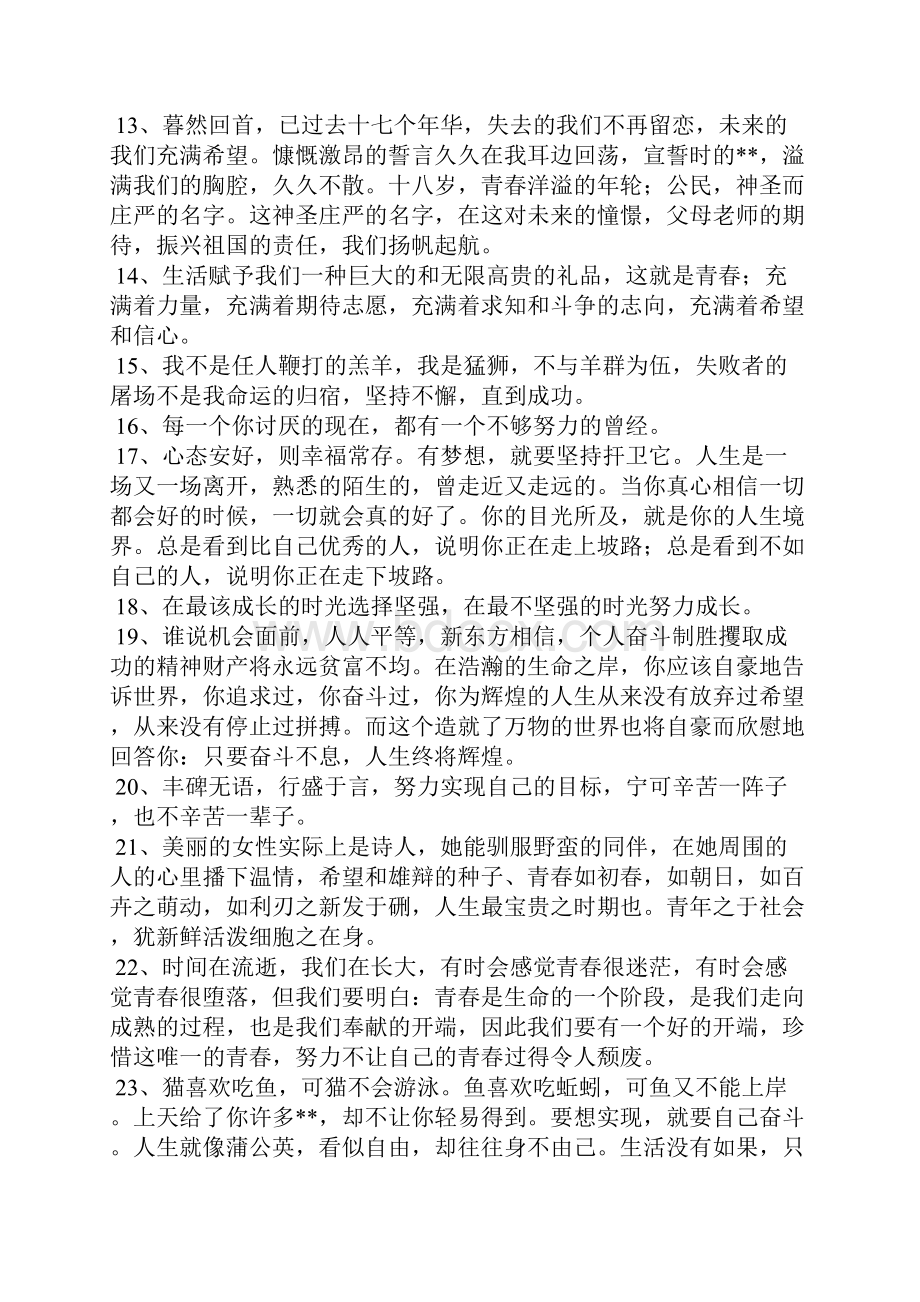 青春努力拼搏的句子.docx_第2页