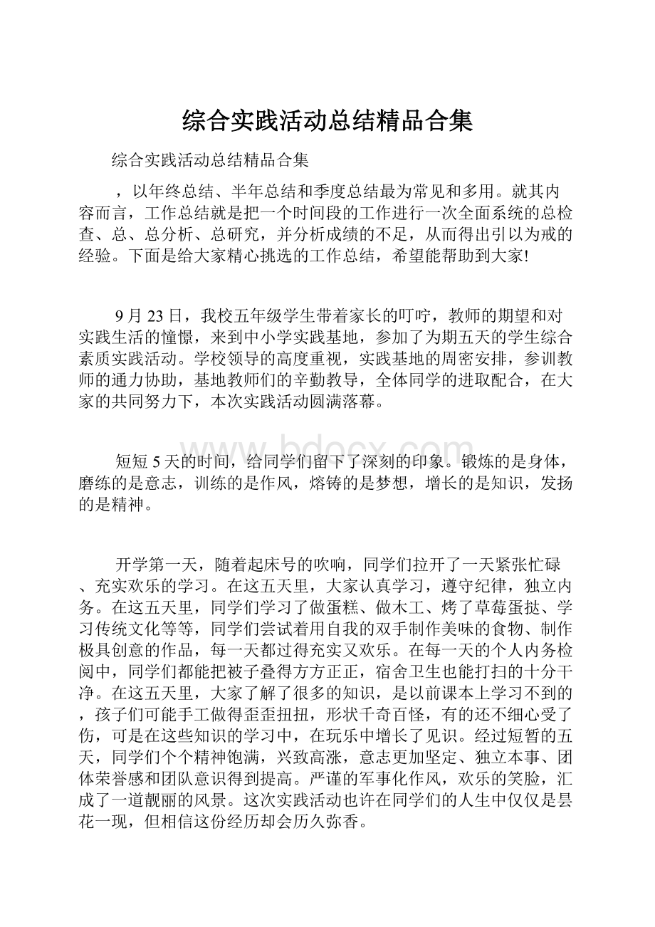 综合实践活动总结精品合集.docx