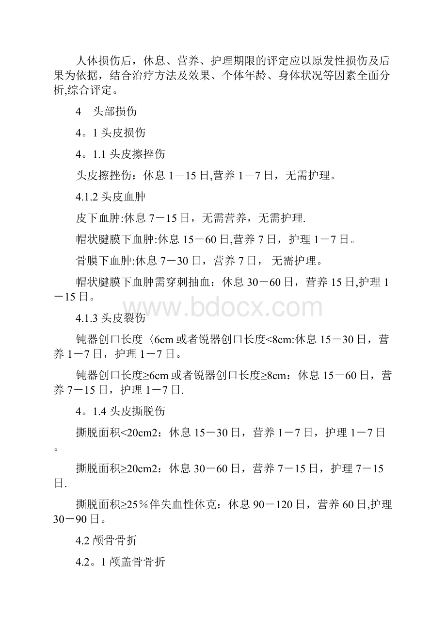 人身损害受伤人员休息期营养期护理期评定标准.docx_第2页