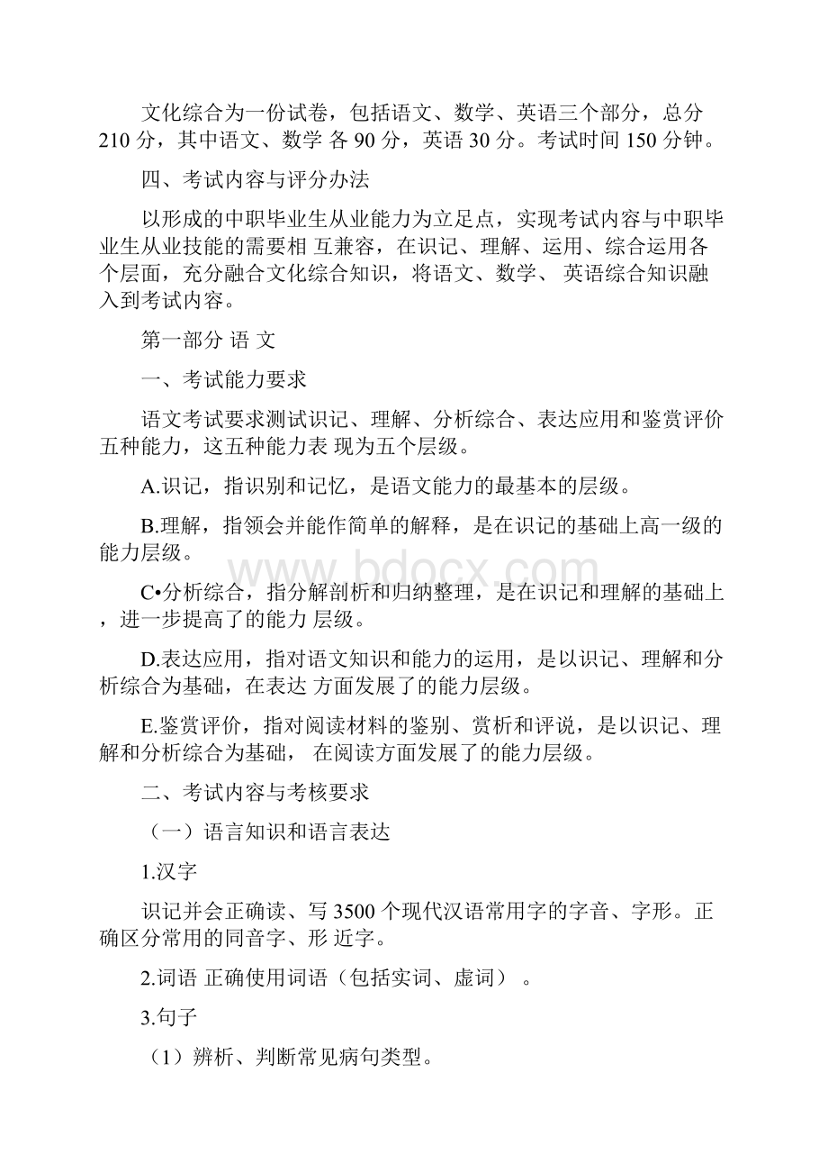 文化综合考试大纲.docx_第2页