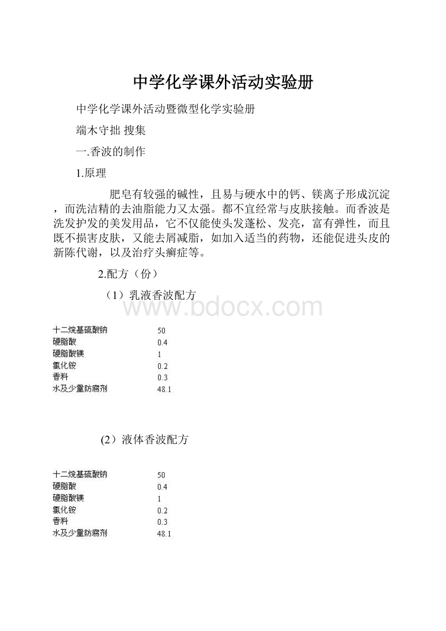 中学化学课外活动实验册.docx