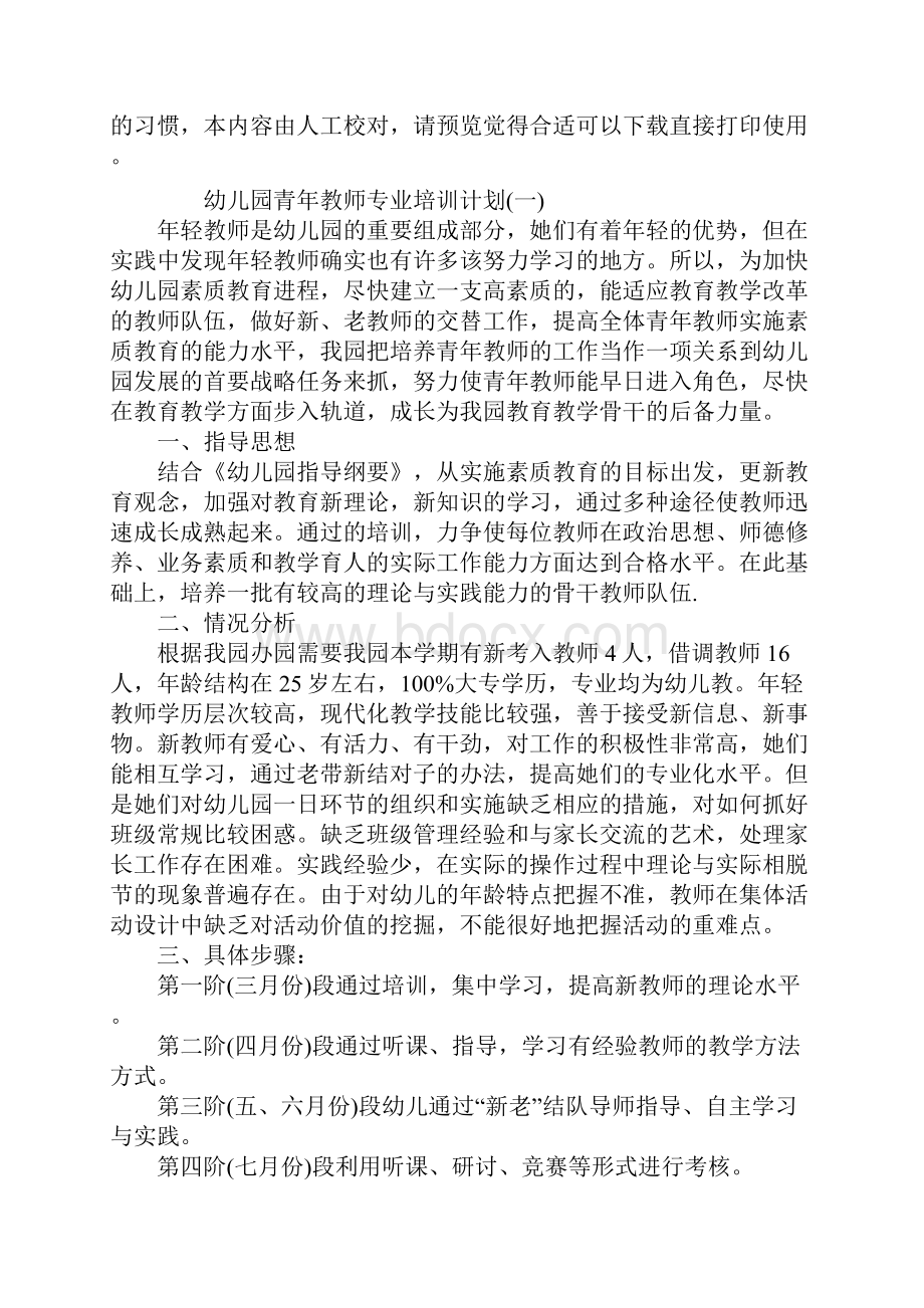 幼儿园青年教师专业培训计划.docx_第2页